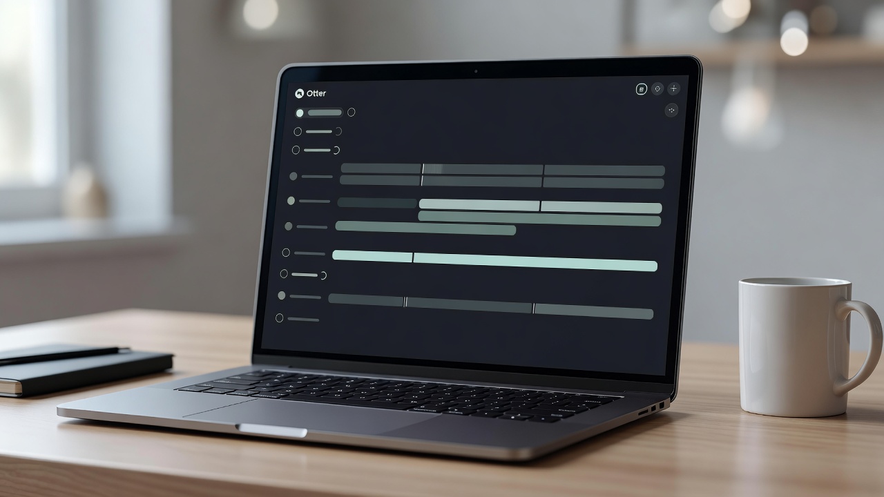Otter AI software application transcription view